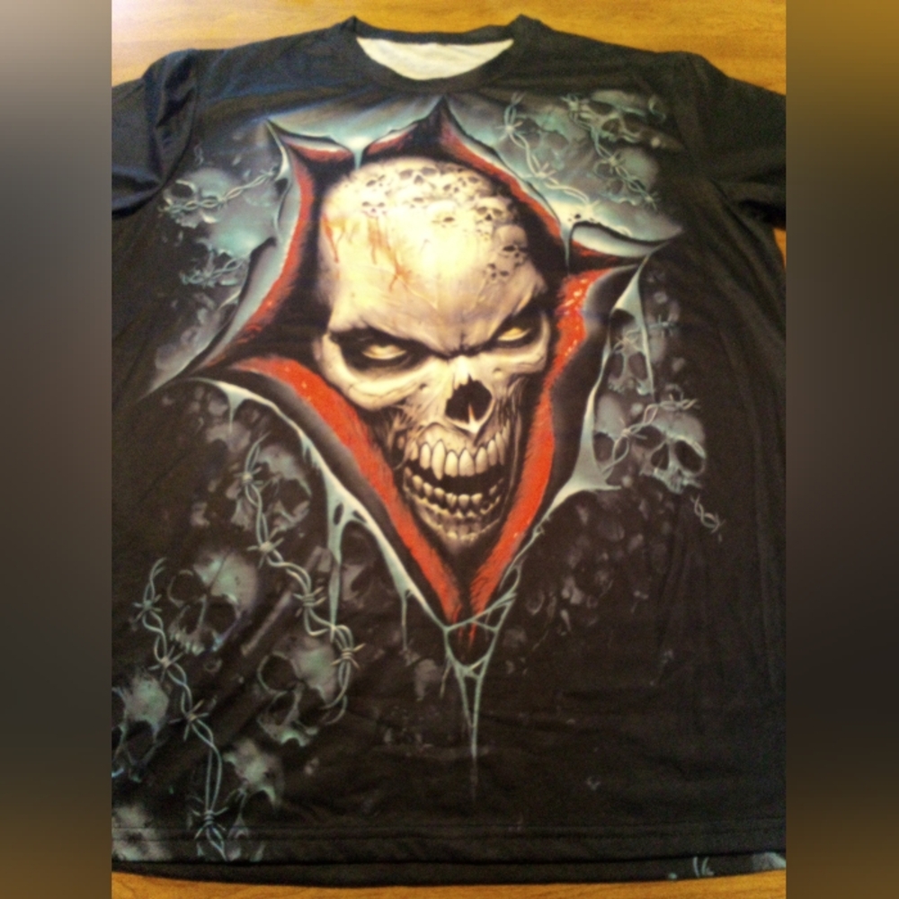 Spiral Direct Strangler Full Print Front And Back Designs Black XL T-Shirt
